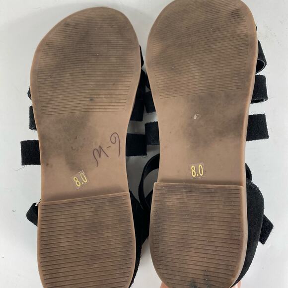 Steve Madden Gali Sandals Black Leather Open Toe Casual Gladiator Womens 8M - Picture 14 of 14